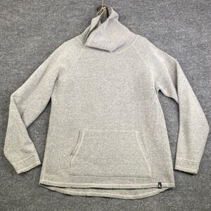 Duckworth Mens Helle Rambouillet Wool Hoodie Grey Funnel Neck Made in USA Large
